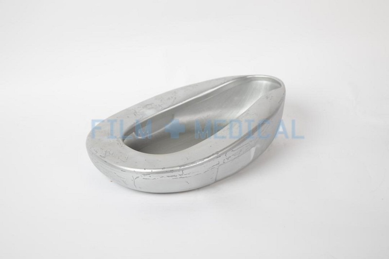 Bed Pan in Silver Plastic 